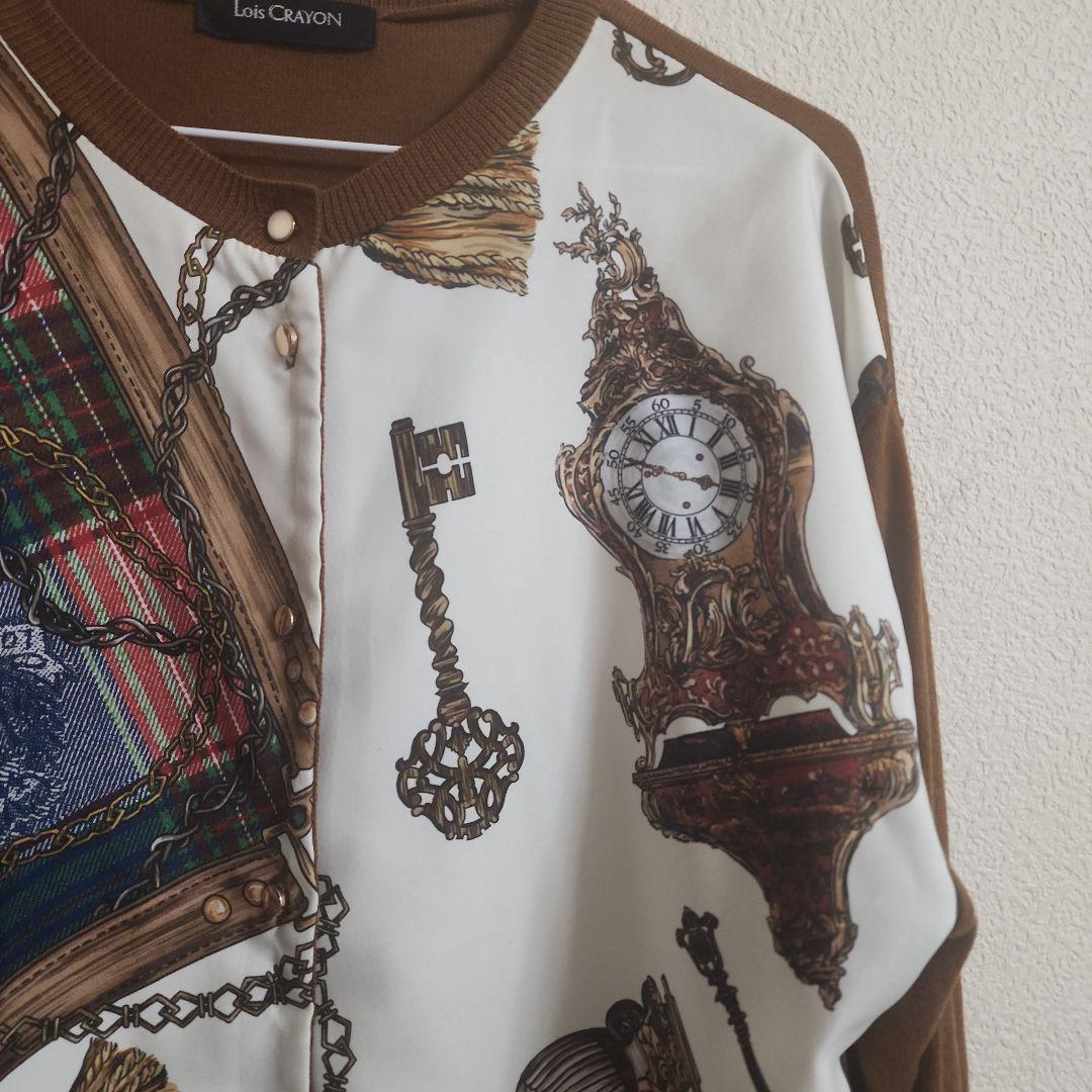 かこ ロイスクレヨン チェックスカーフカーディガン