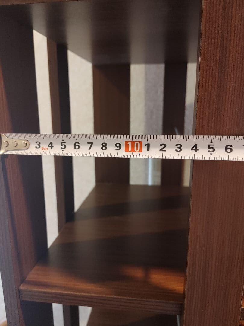 ダークブラウン 回転式本棚 ７段