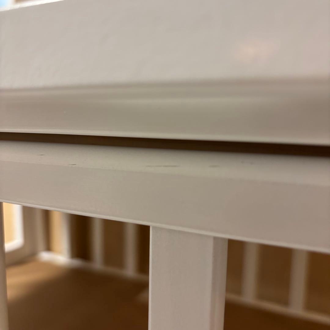 木製ミニベビーベッド ホワイト ハイタイプ