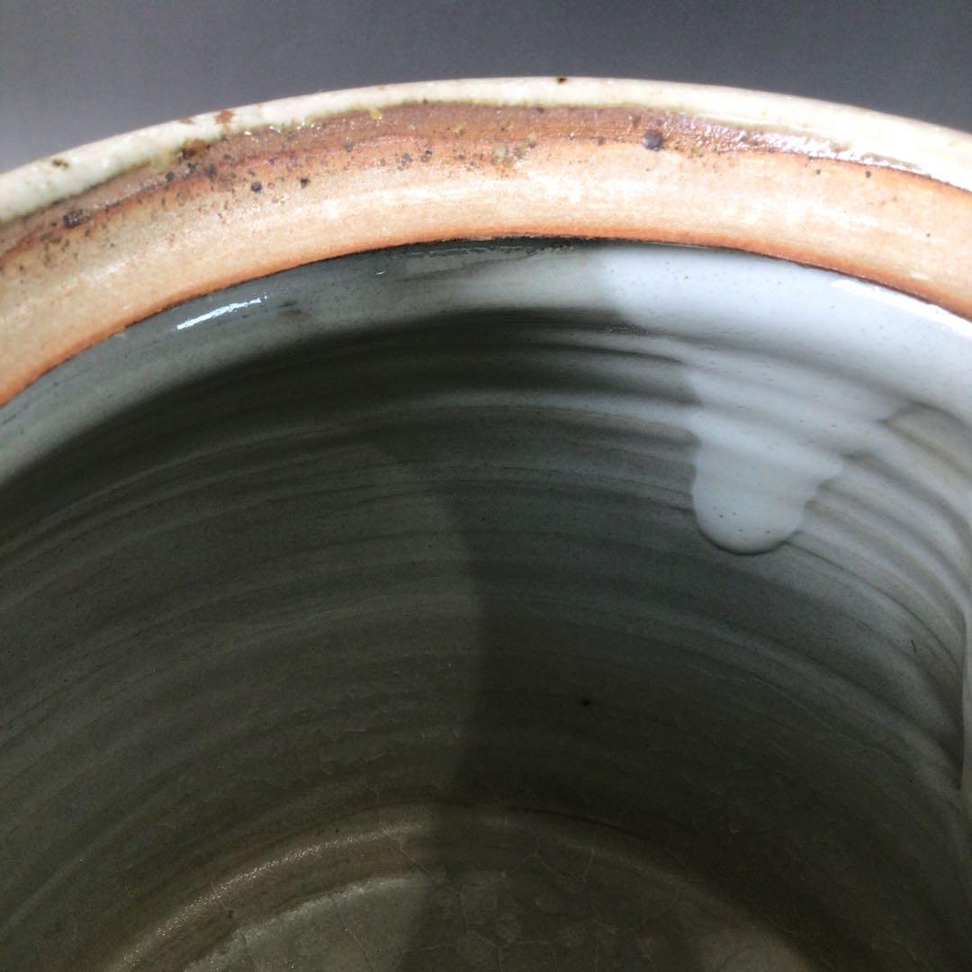 Ｒ８５４　水指　『萩焼』『高見世清光造』『耳付水指』　共箱　茶道具