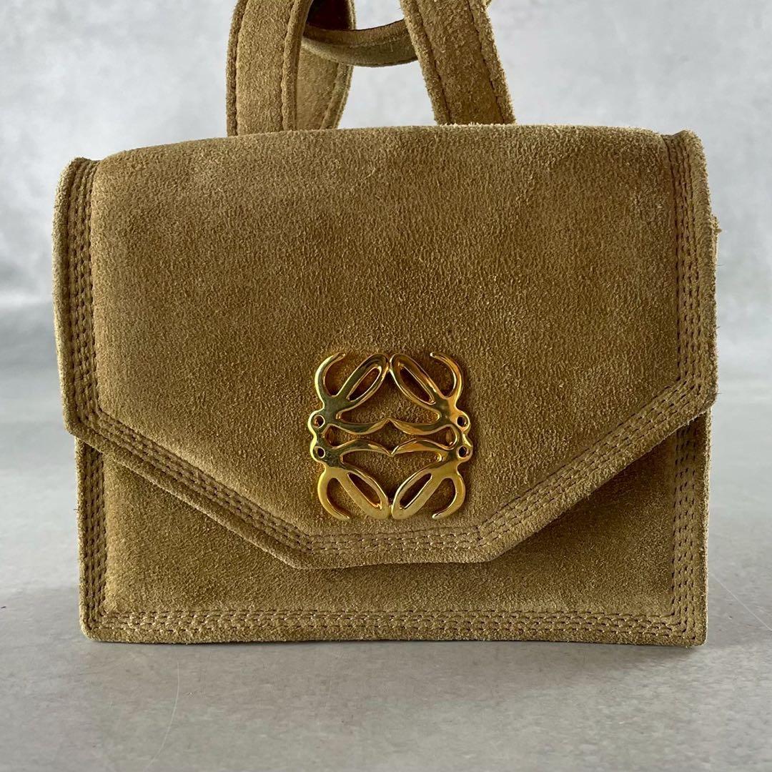 超希少 美品✨LOEWE 2wayミニウエストバッグ アナグラム スエード 総柄