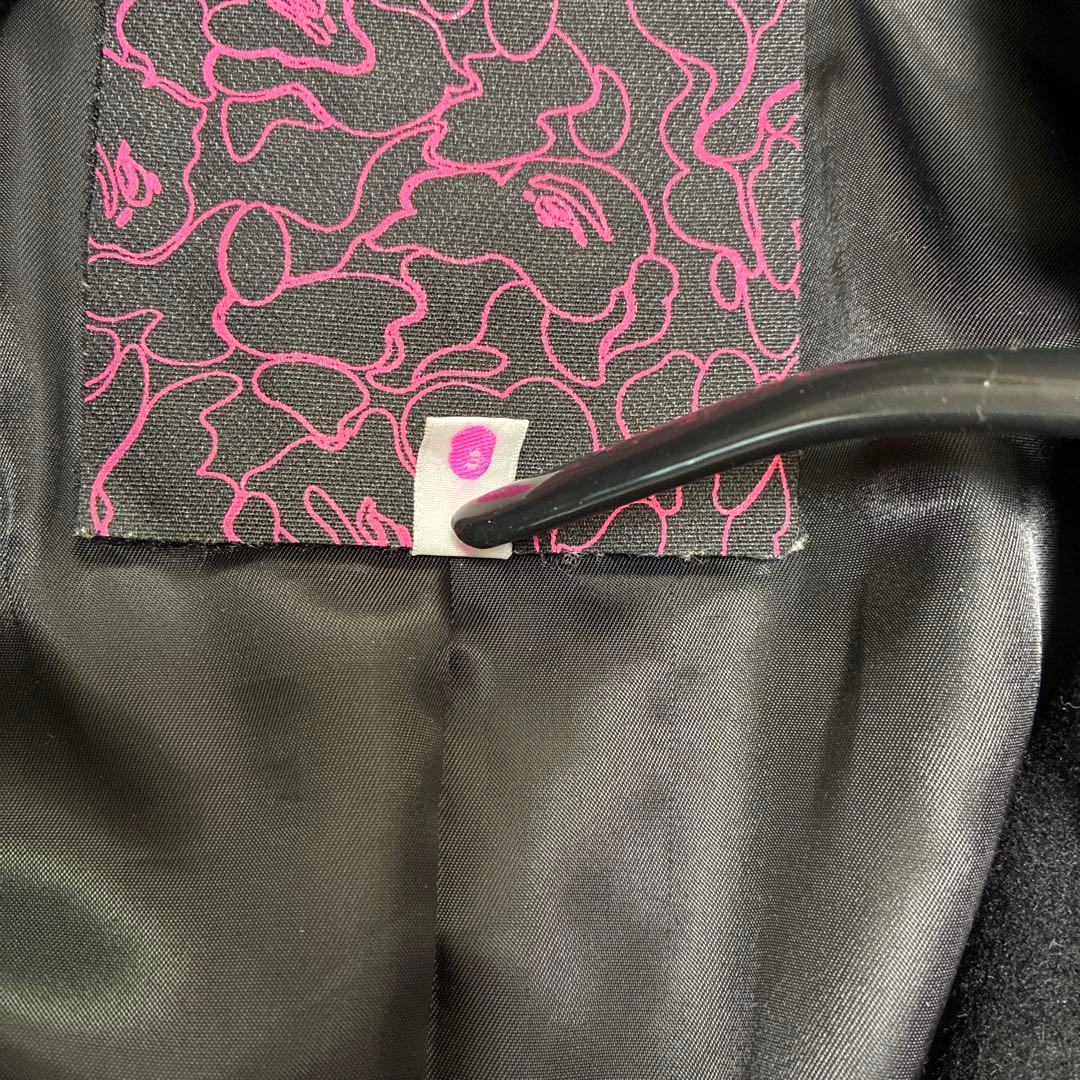 A BATHING APE APPEエイプスター★ レディース ピーコートS黒