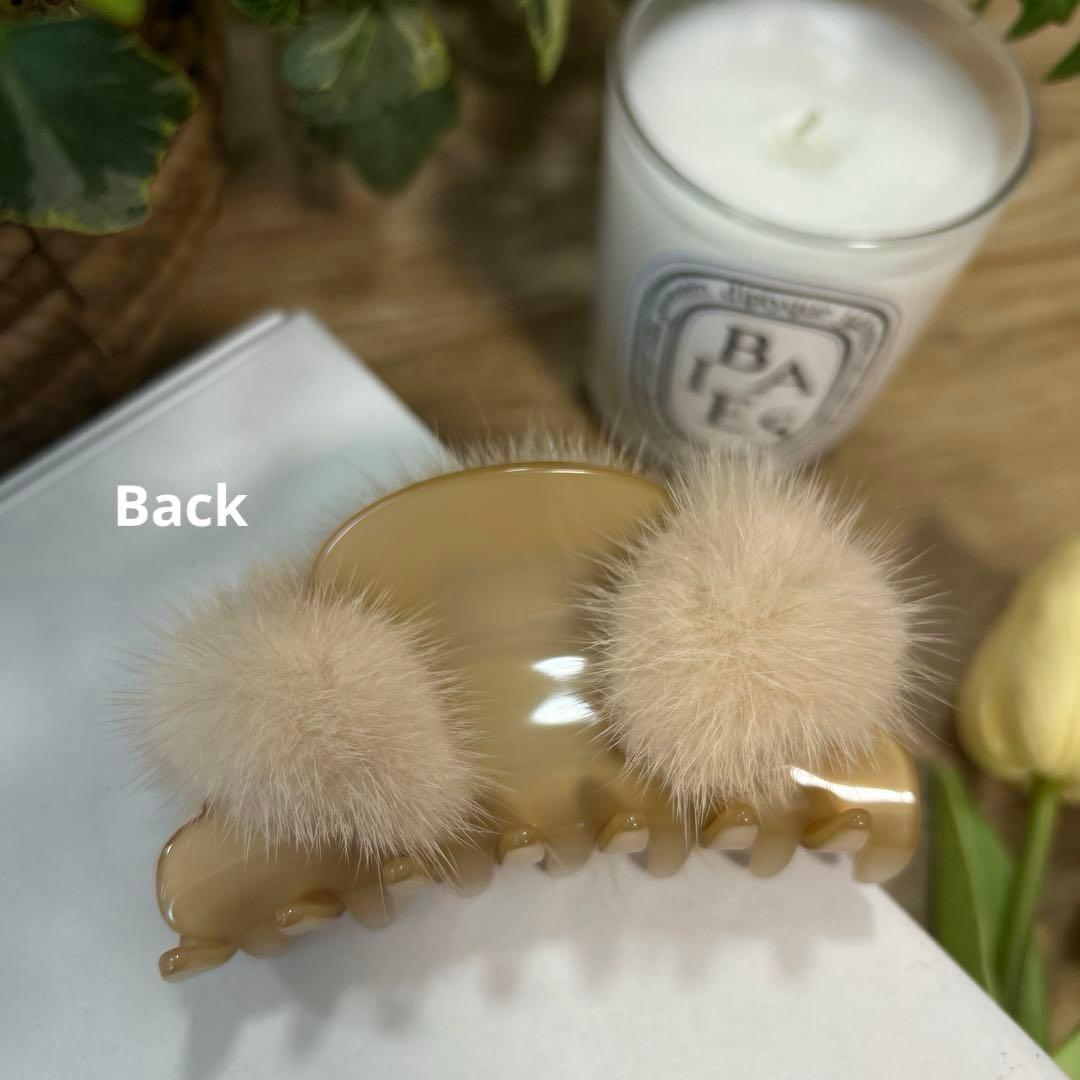 アレクサンドルドゥパリ　ミンクファークリップ　ヘアアクセサリー　バンスクリップ