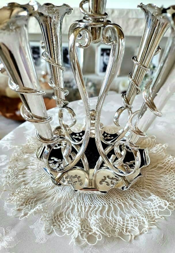 純銀P ③ イパーン センターピース フラワーベース 花器 アンティーク 英国