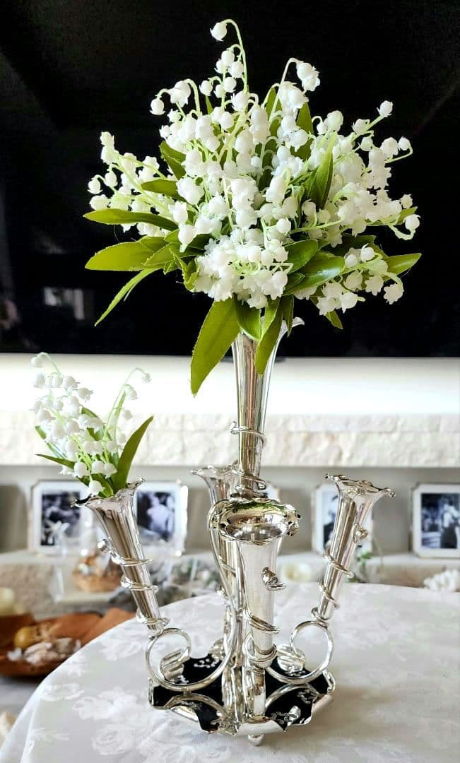 純銀P ③ イパーン センターピース フラワーベース 花器 アンティーク 英国