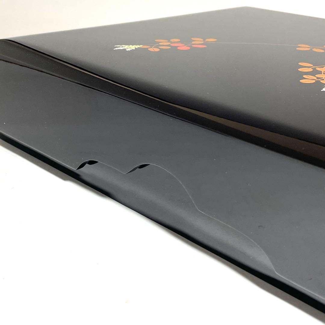 ◆国内最高峰の漆 浄法寺漆器 【春彩】作 金彩文箱 萩の図 岩手県◆