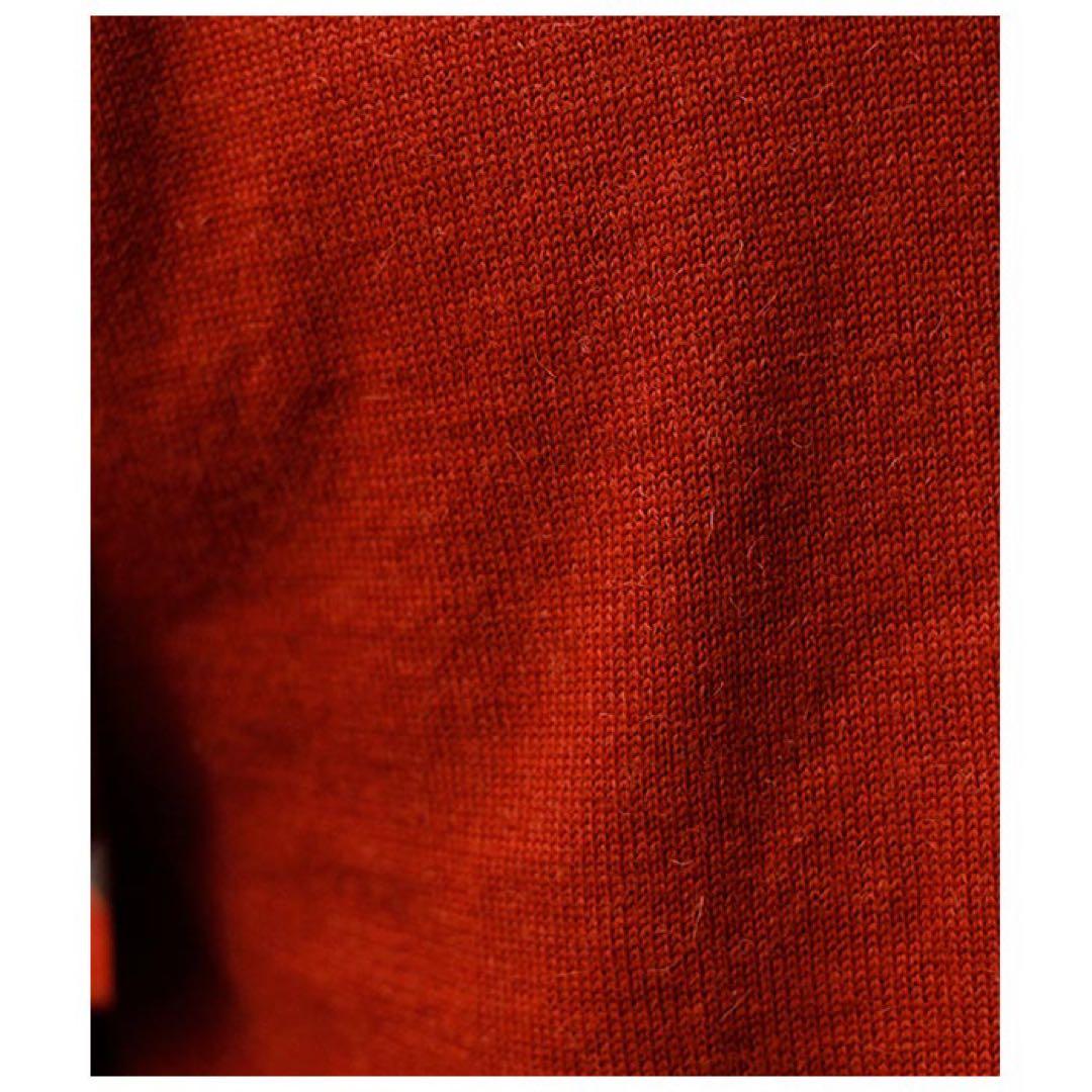 インテリム ウール アルパカ 7ゲージ クルーネック セーター ニット レッド