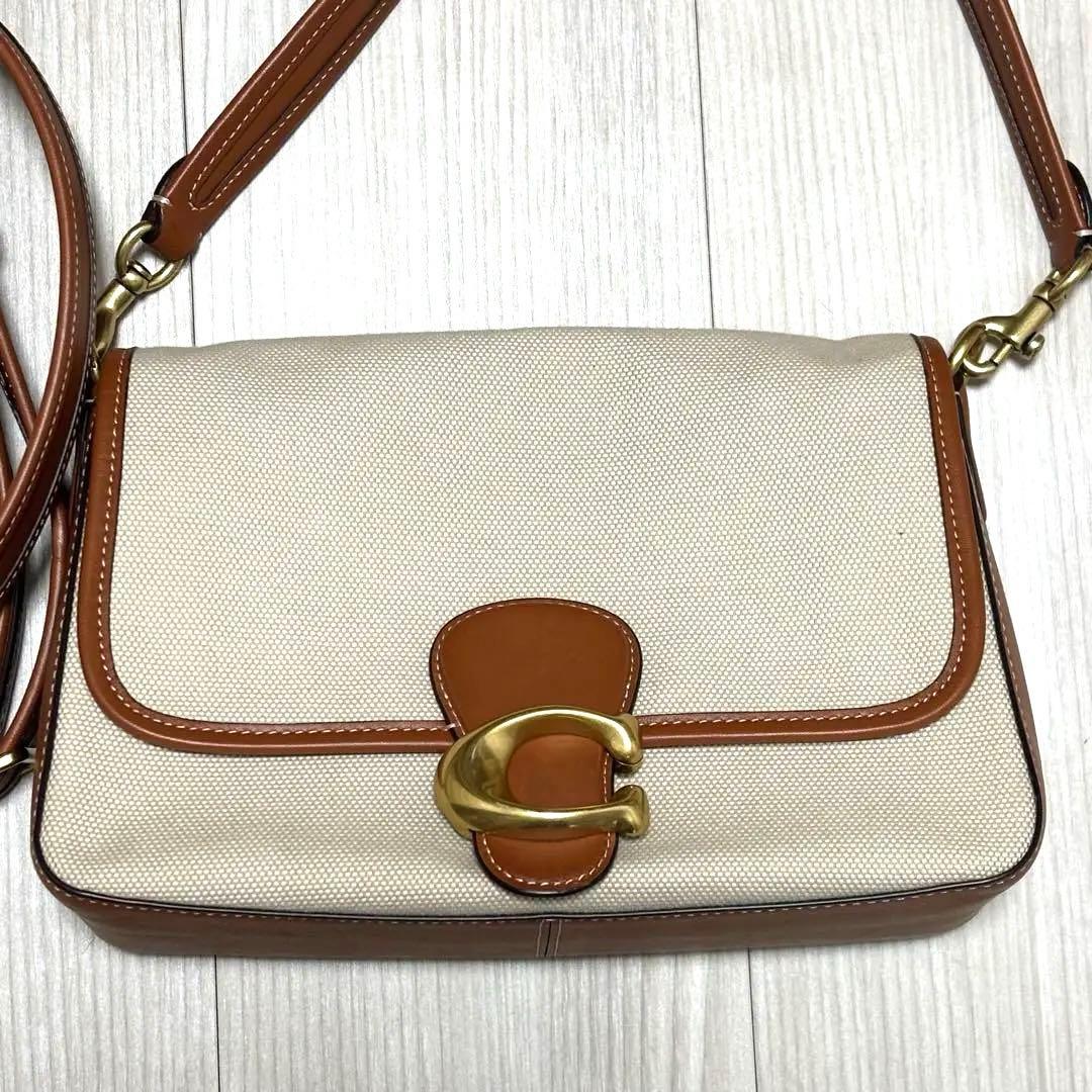 coach ソフト　タビー　ショルダー　キャンバス　ハンドバッグ　2way