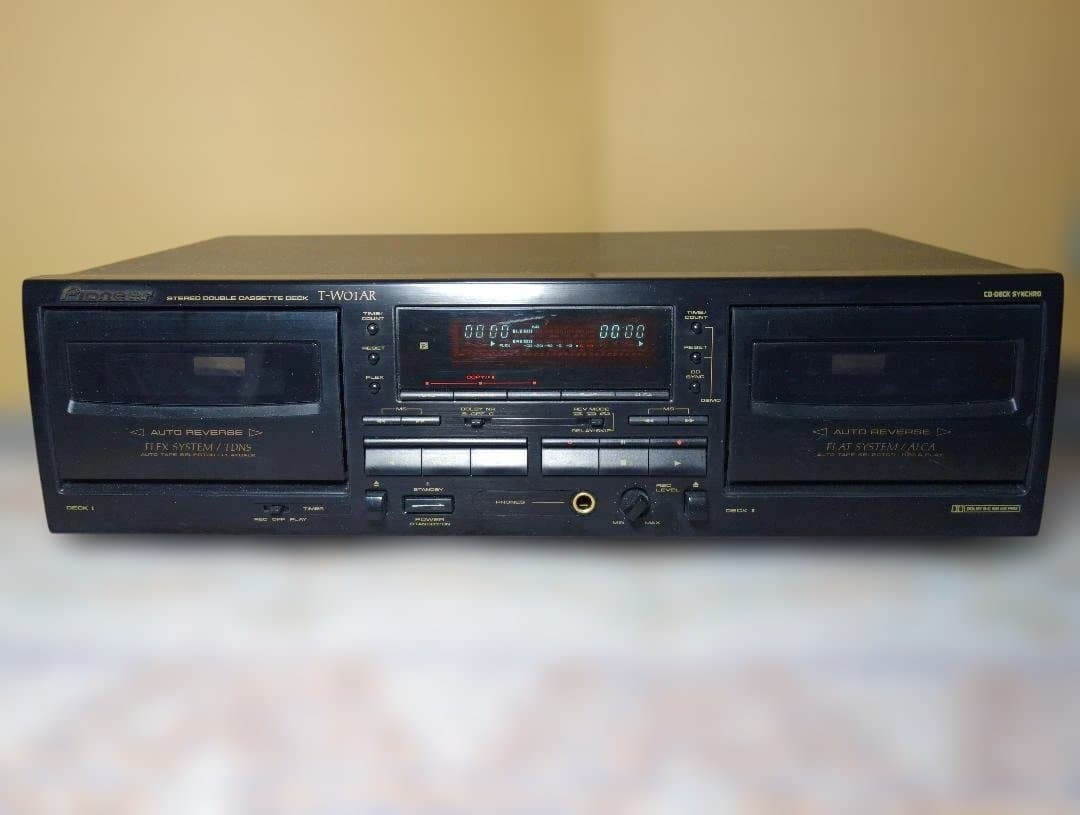 【動作品】パイオニア T-W01AR カセットデッキ【リモコン取説付】