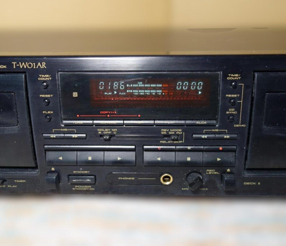 【動作品】パイオニア T-W01AR カセットデッキ【リモコン取説付】