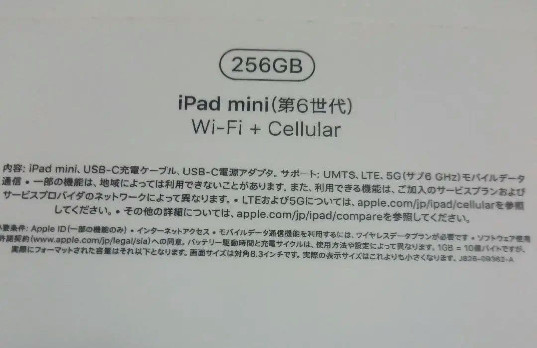 iPad mini6 256 セルラー Cellular