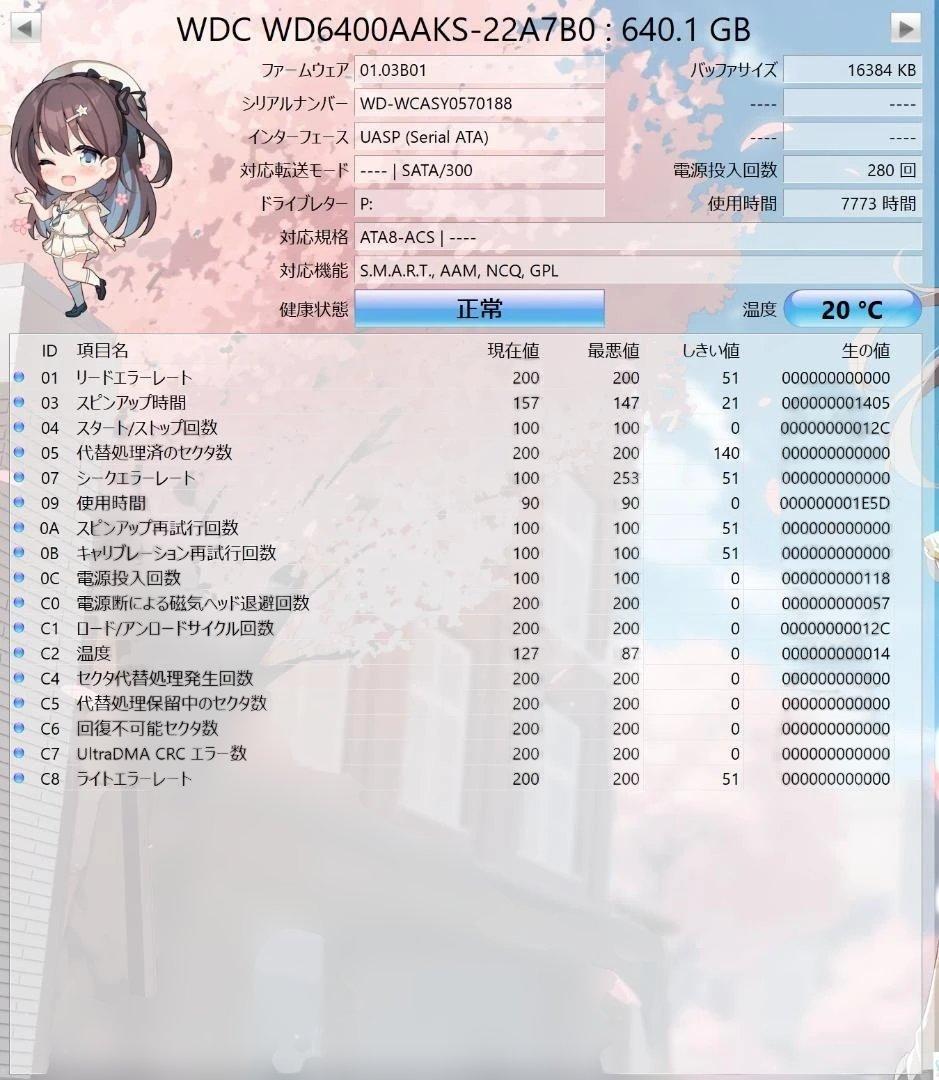 HDD11台（1TB未満/合計7TB/CDI正常のみ）です