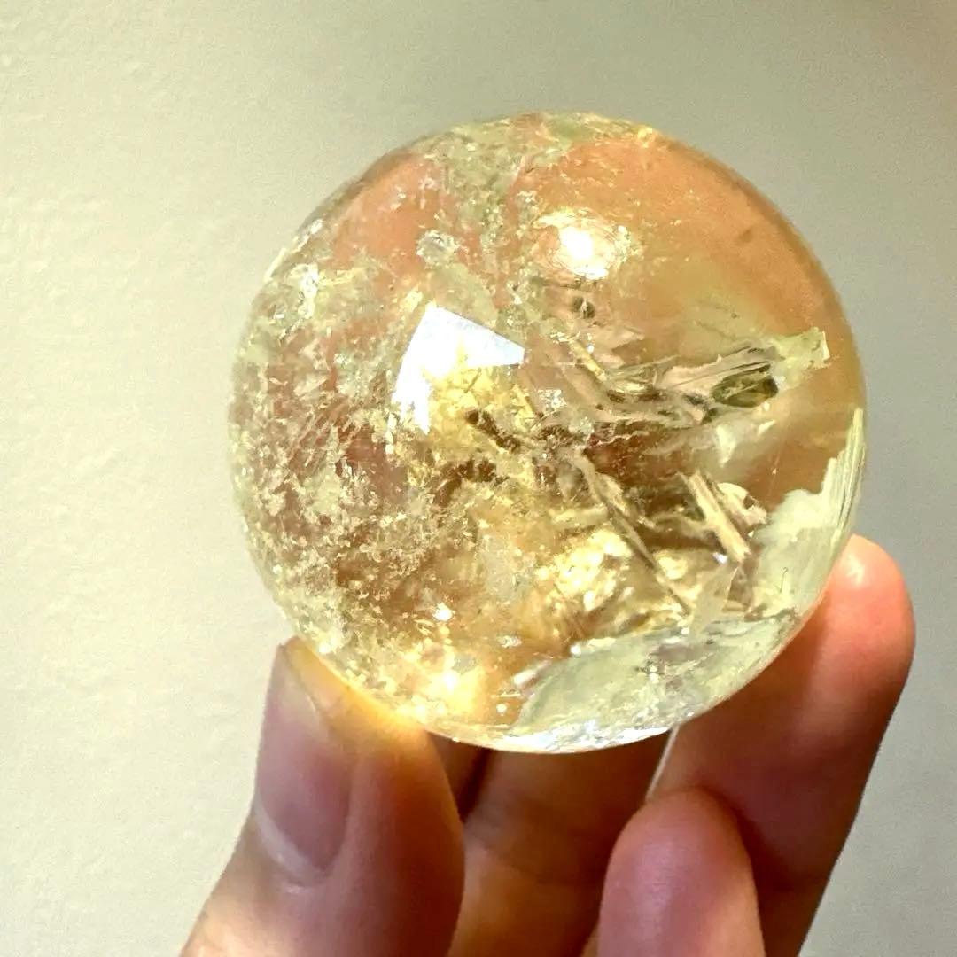 シトリン　虹　スフィア　4.0㎝　レインボーシトリン　Citrine
