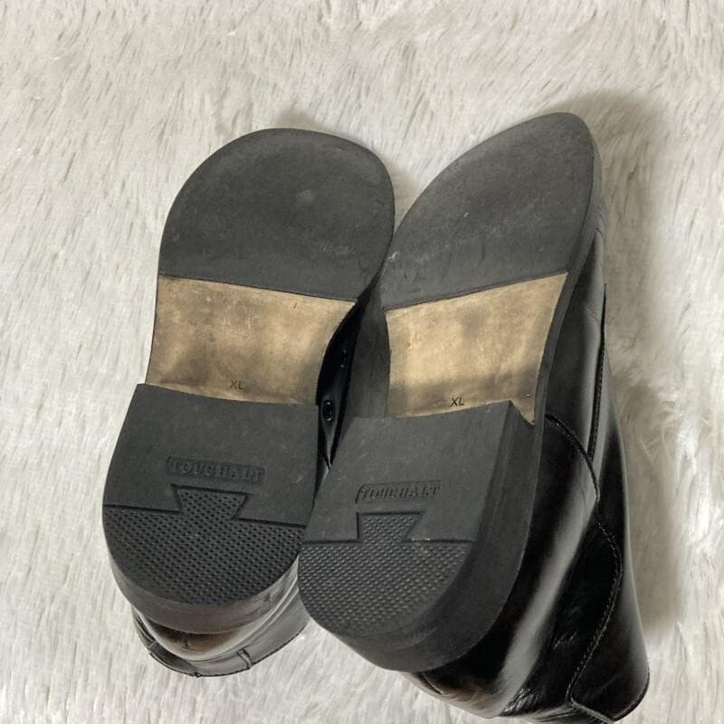 Y's ヨウジヤマモト★レイヤード 隠しレースアップブーツ 光沢レザー 黒 XL