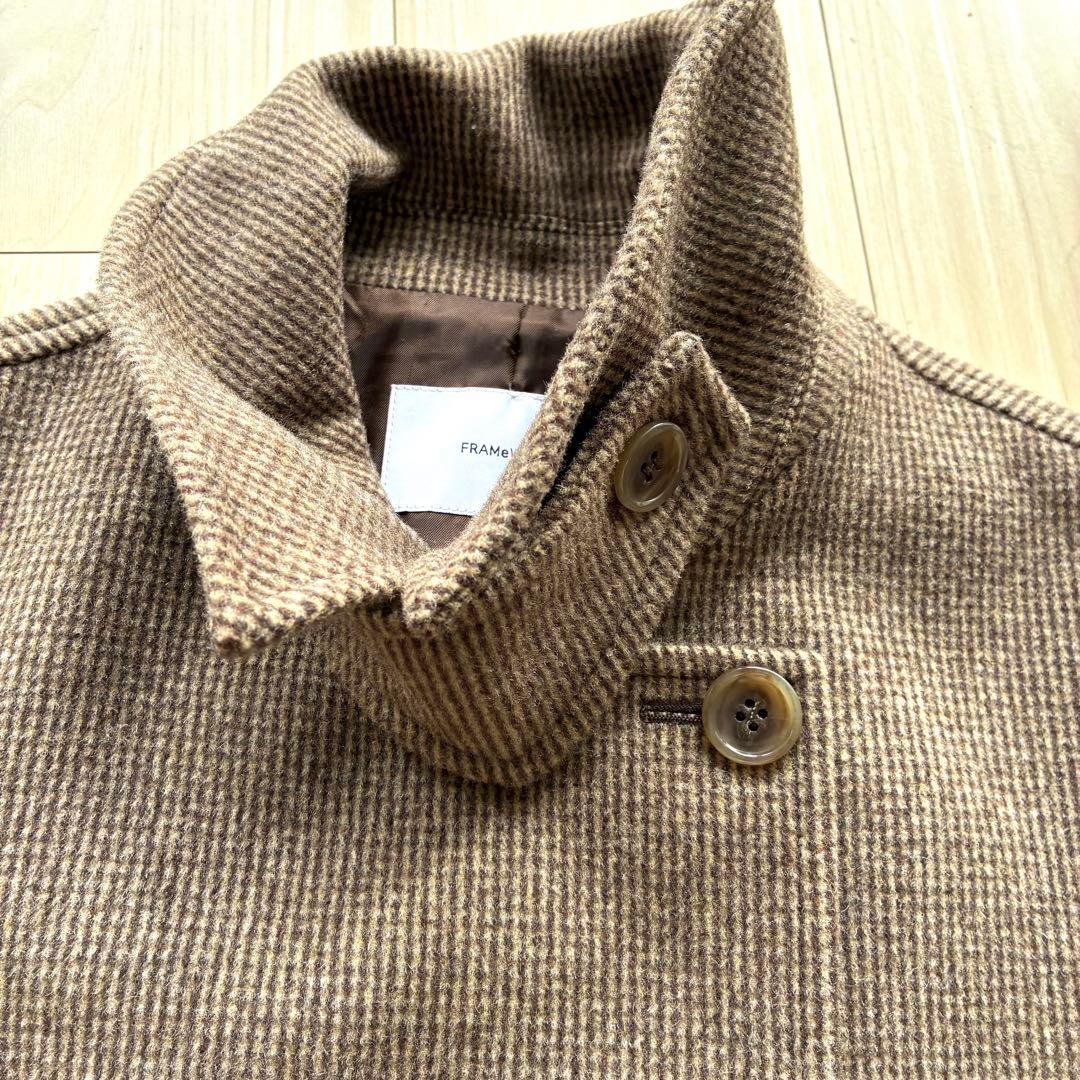 未使用級✨ FRAMeWORK ピンチェックバルカラーショートコート ブラウン