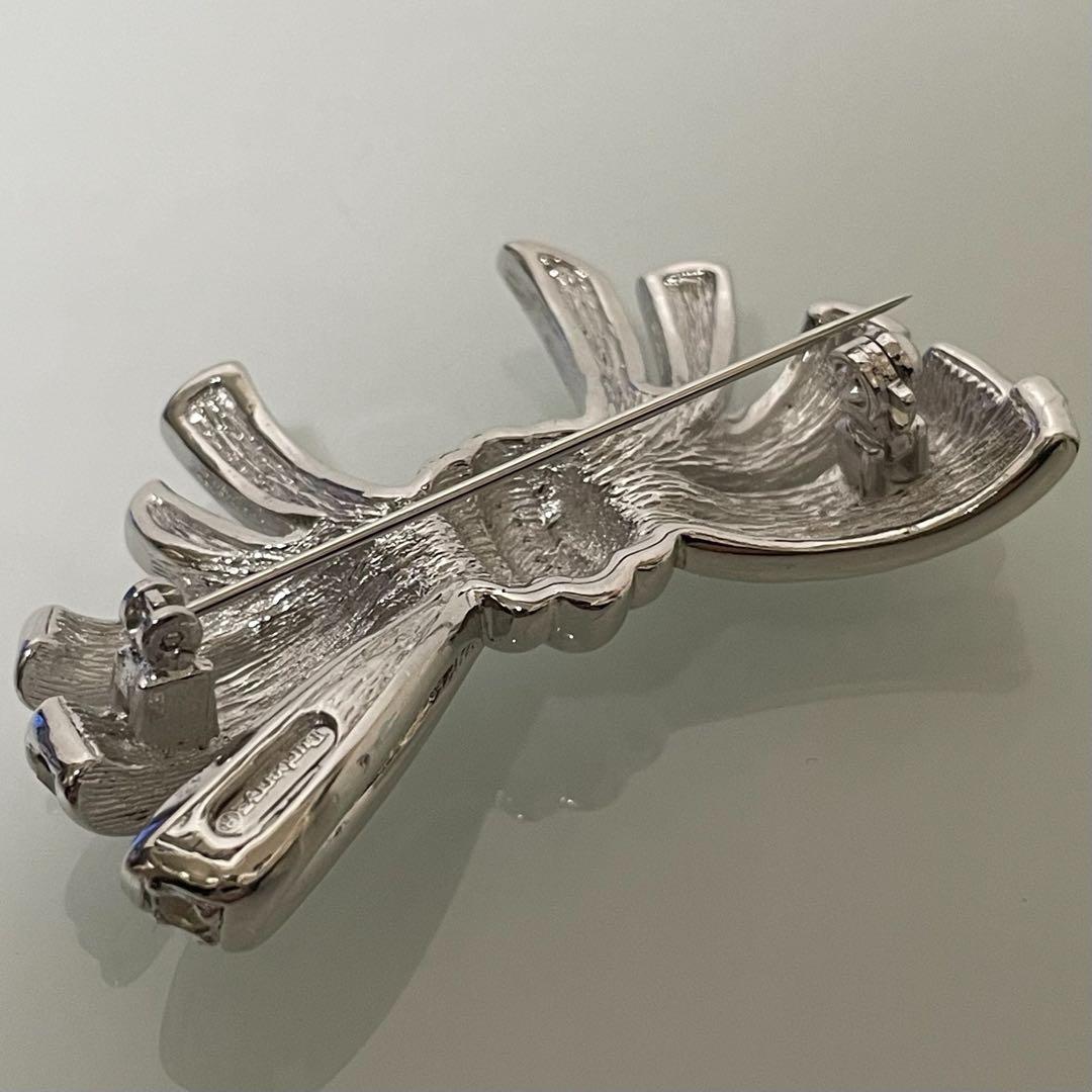 Burberrys バーバリー リボン ストーン装飾 ヴィンテージブローチ