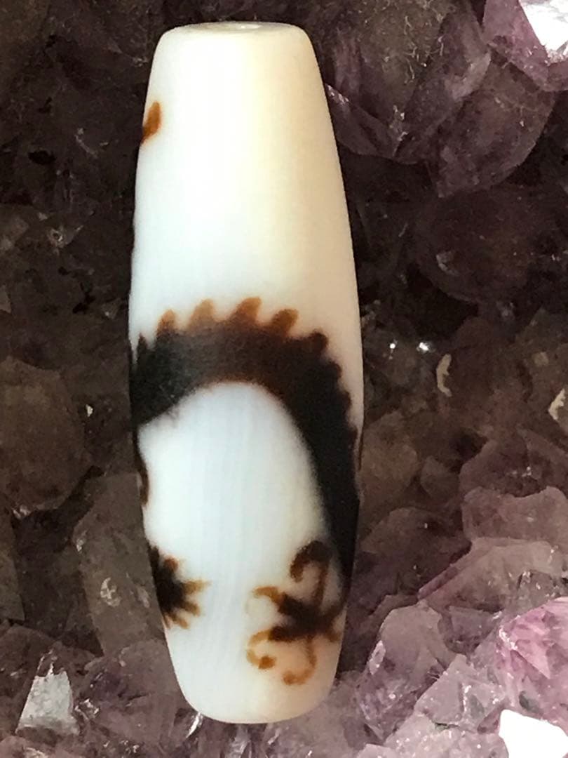 希少高級天珠‼️五爪白龍神天珠　約38×13mm