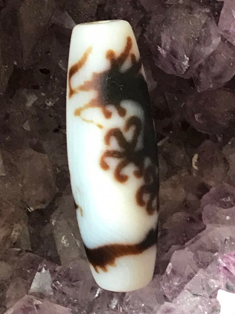 希少高級天珠‼️五爪白龍神天珠　約38×13mm