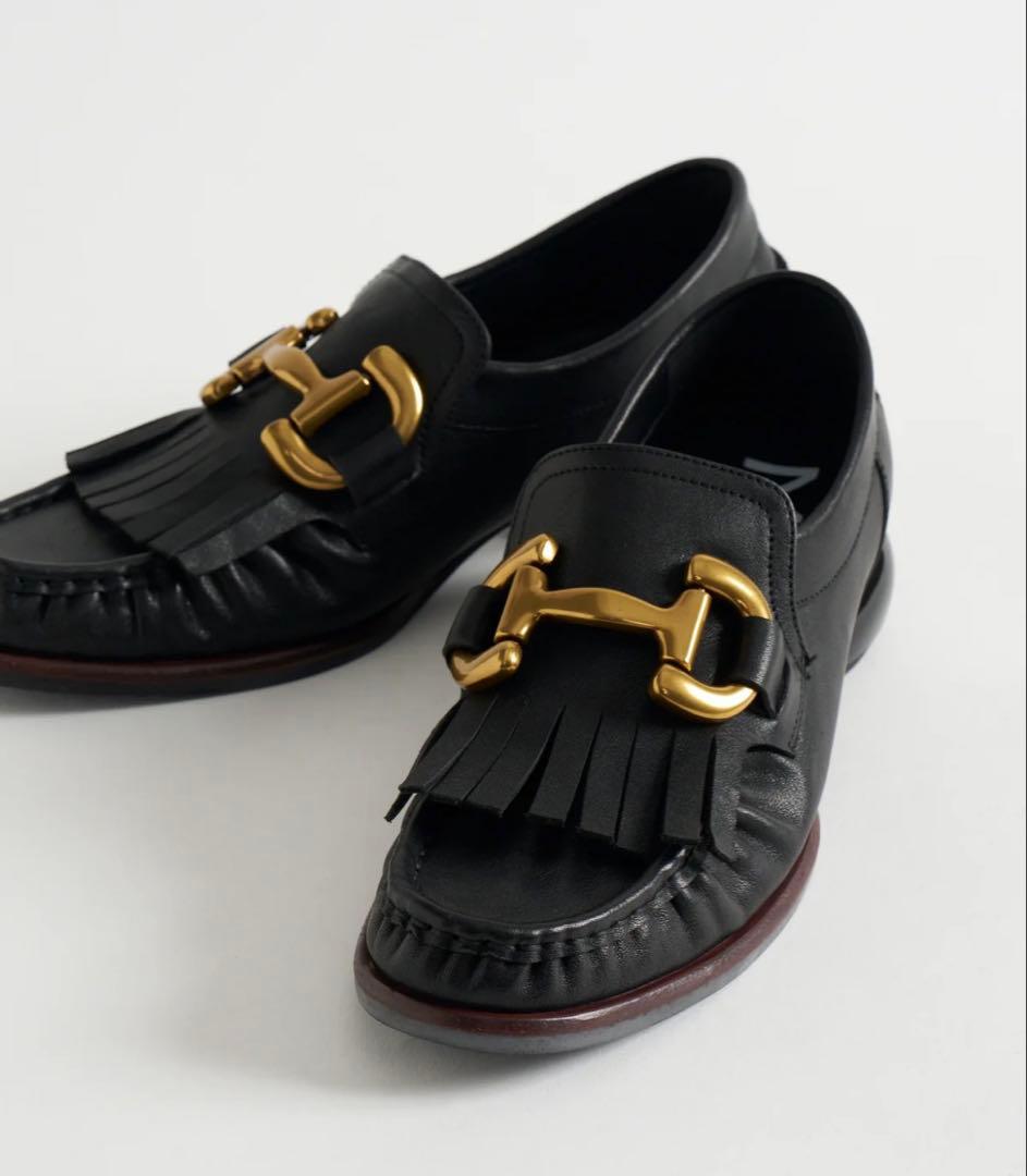 MANA ヴィンテージビットシューズ BLACK 37size 23.5㌢新品