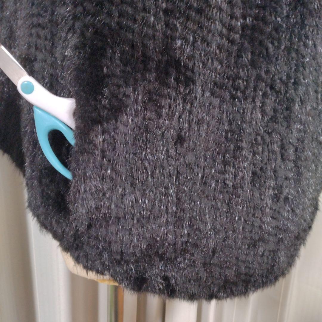 新品同様✩ミンク✩ポンチョ✩ブラック✩伸縮しますよ