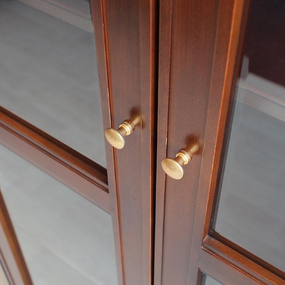 飛騨産業 キツツキ ガラス扉 書棚 81cm 本棚 キャビネット カップボード