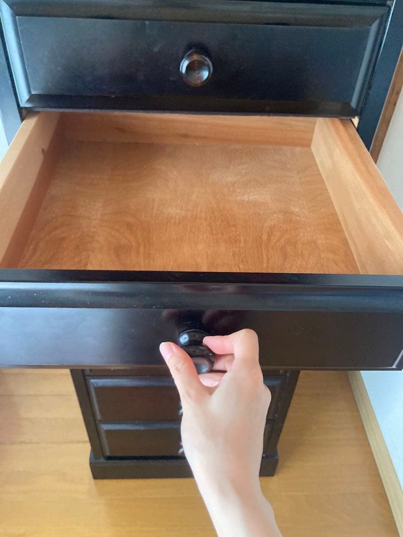 ダークブラウン木製チェスト 11引き出し