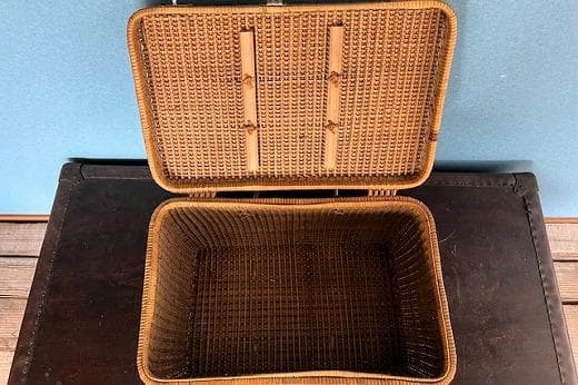 品番　z-0697 籐カゴ　アンティーク　レトロ　ピクニックバック　小物入れ収納