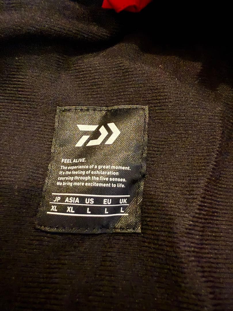 ⭐︎ダイワ⭐︎XL 赤/黒 フィッシング用に⭐︎フード付き『上下セット』