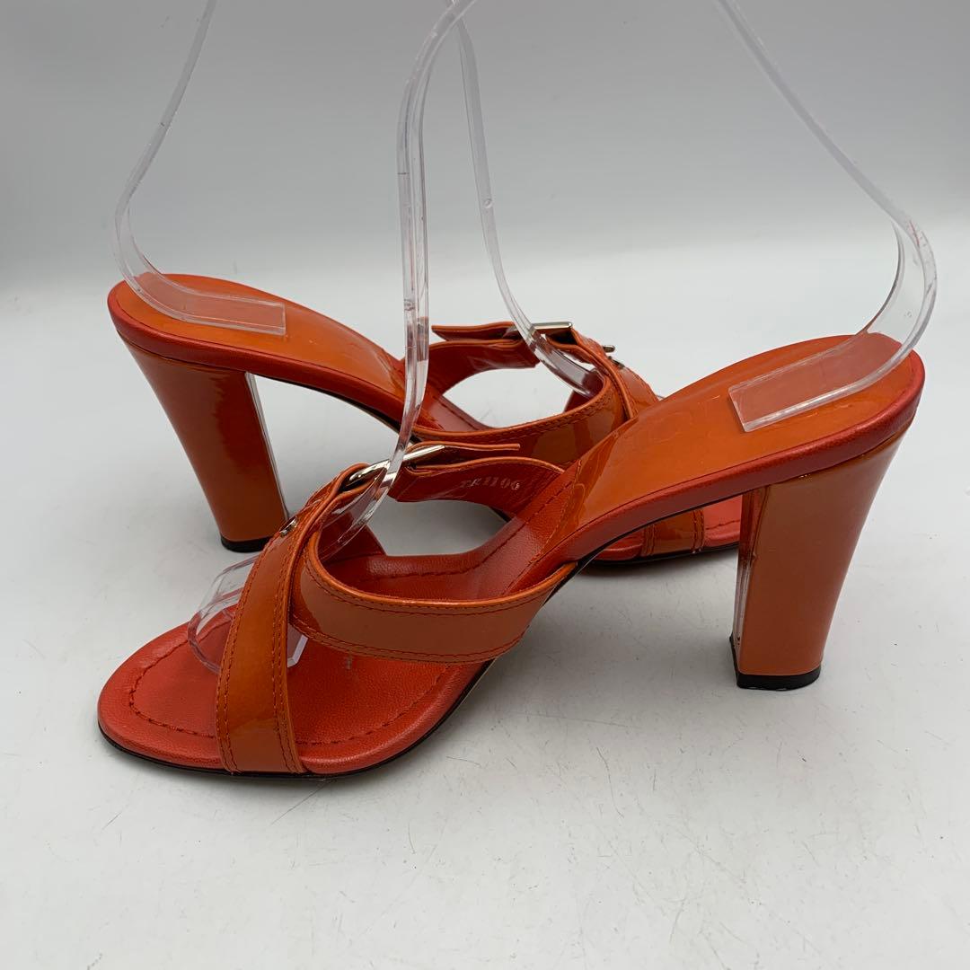 V955 ディオール サンダル 37 約23.5cm オレンジ