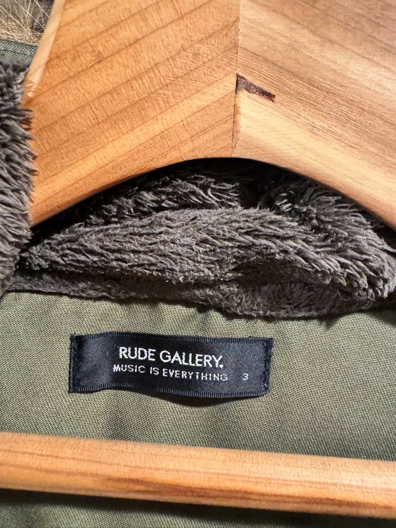 ファー付きオリーブグリーンモッズコート