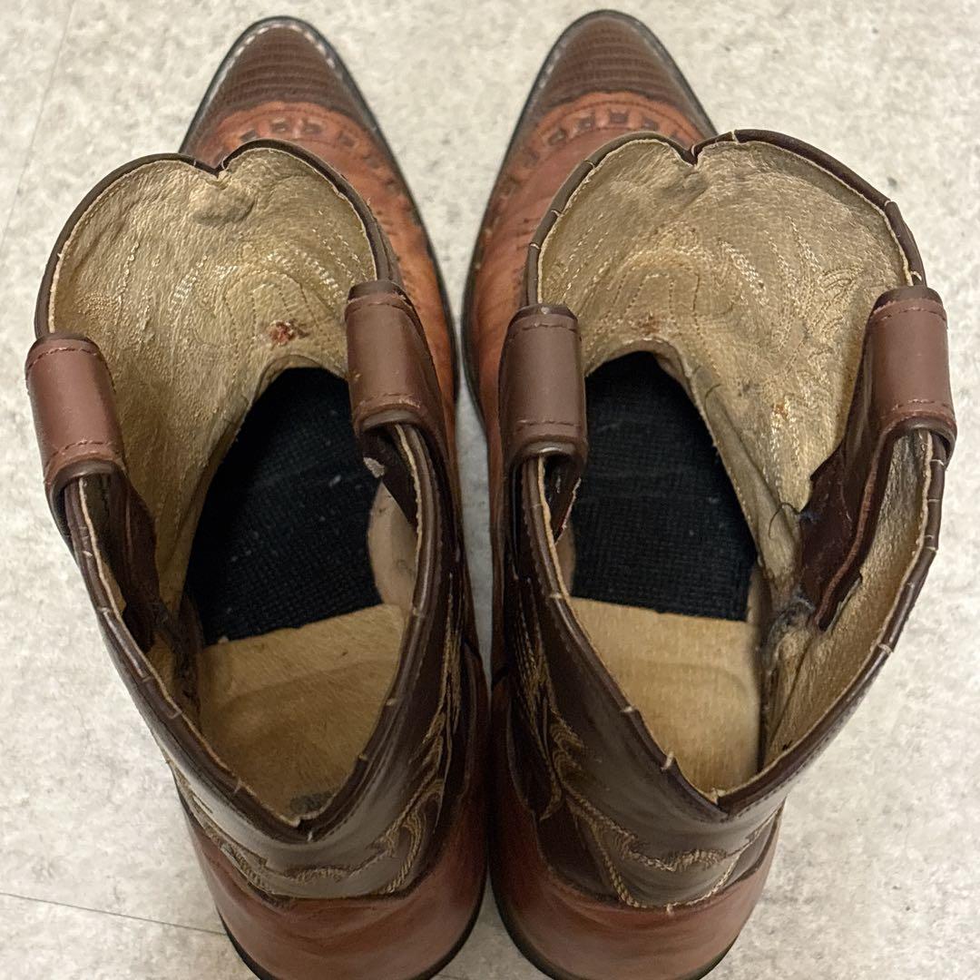 希少 Tony Lama ウエスタンブーツ 刺繍 リザードトゥ Y2K 25EE