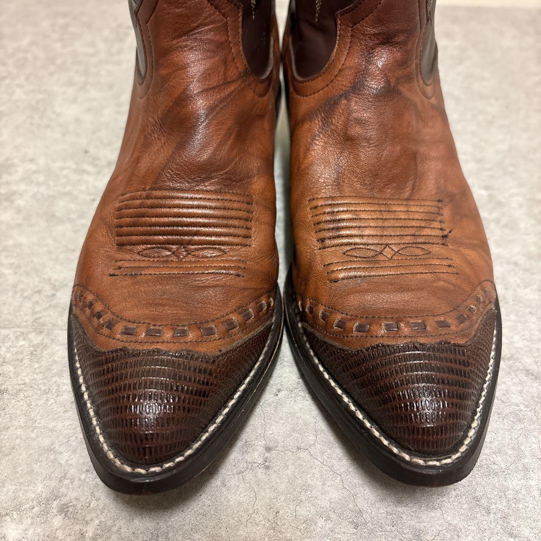 希少 Tony Lama ウエスタンブーツ 刺繍 リザードトゥ Y2K 25EE