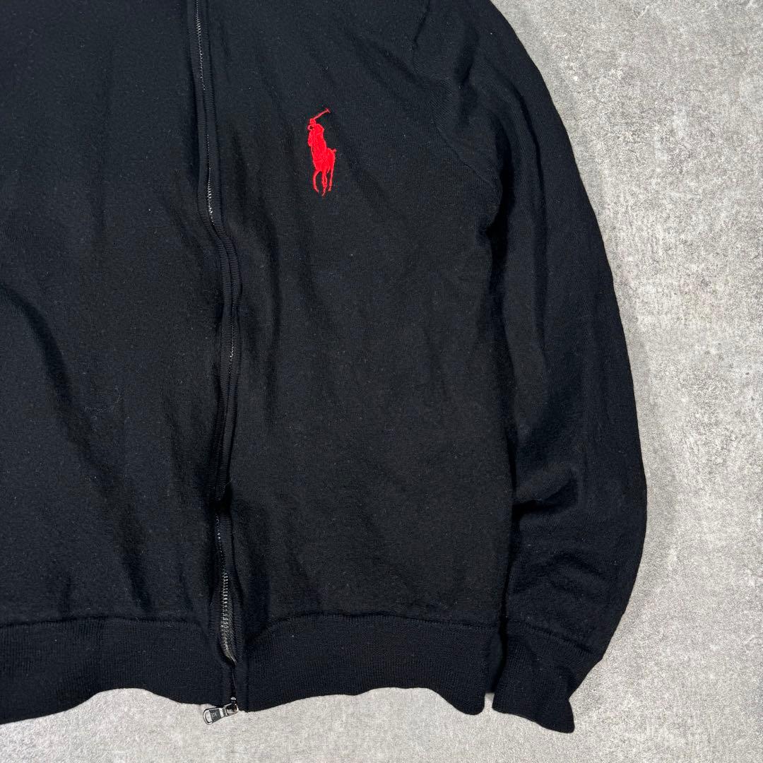 ポロゴルフ　ラルフローレン　ジップアップブルゾン　L ポニー　刺繍　ウール　黒