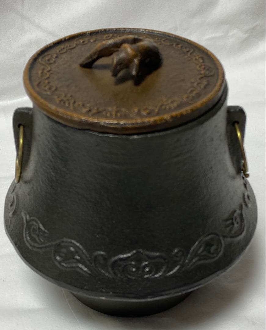 唐銅 鬼面風炉釜　コレクション用
