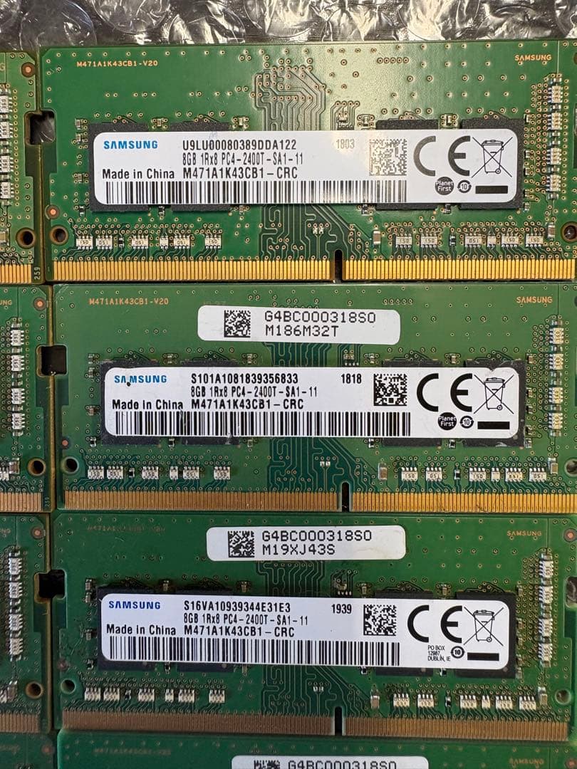 SAMSUNG ノート用メモリ DDR4-2400T 8GBx8本セット