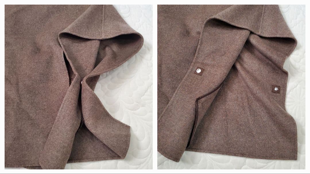 ヴェルメイユパーイエナ ダブルフェイスショートマントコート　ポンチョ ストール