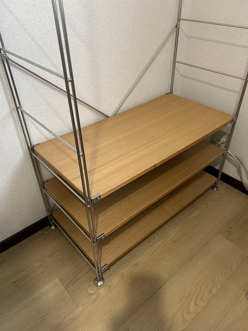 【無印良品】ステンレスユニットシェルフ・オーク材・ワードローブセット