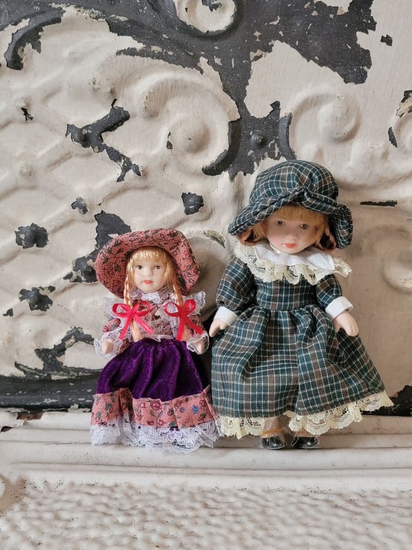 新品未使用　デッドストックヴィンテージ　ビスクドール　ミニョネット　２体セット