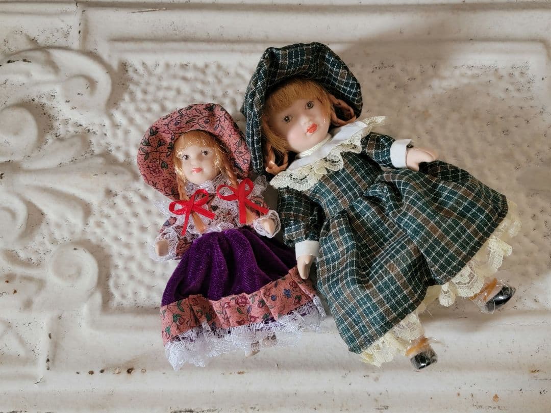 新品未使用　デッドストックヴィンテージ　ビスクドール　ミニョネット　２体セット