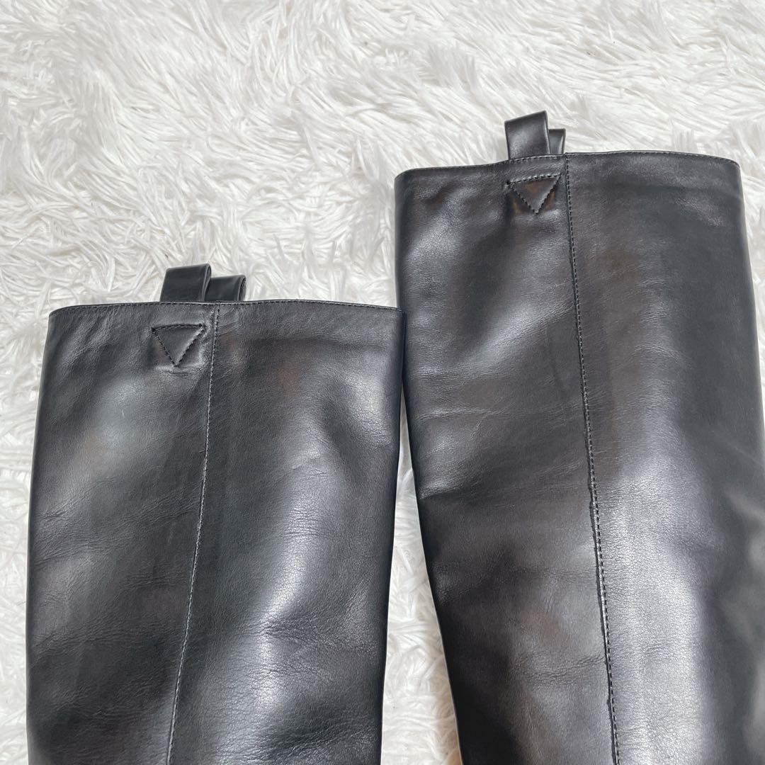 極美品　ファビオルスコーニ　ロングブーツ　レザー　ブラック　黒　23cm 36