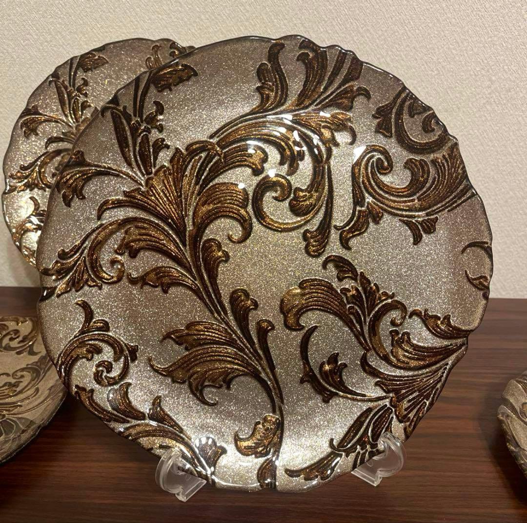 【廃盤品　未使用】ヴェトロ フェリーチェ　アカンサス　プレート２枚　クリスマス