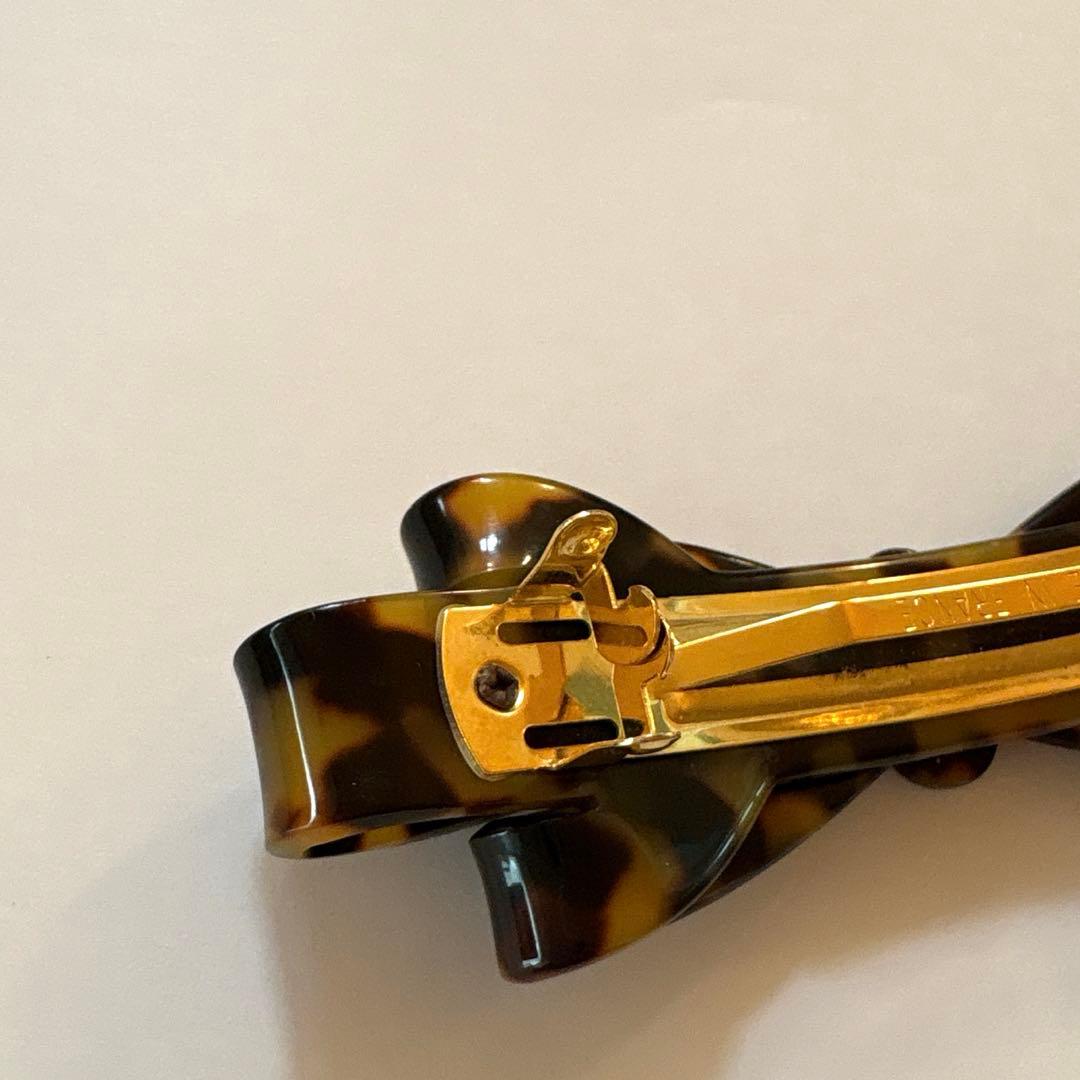 美品 アレクサンドルドゥパリ リボン バレッタ べっ甲柄 ヘアアクセサリー