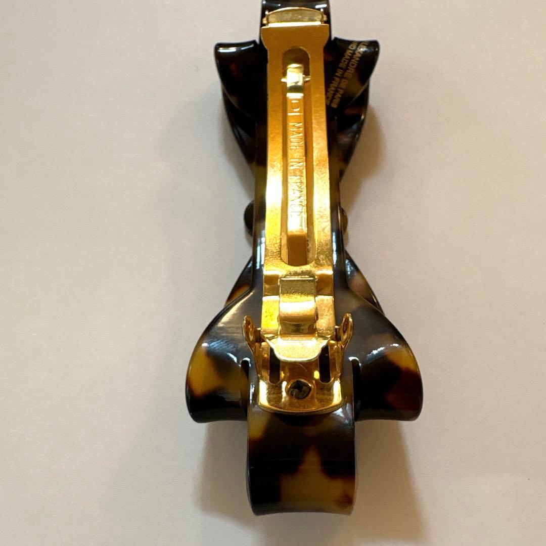 美品 アレクサンドルドゥパリ リボン バレッタ べっ甲柄 ヘアアクセサリー