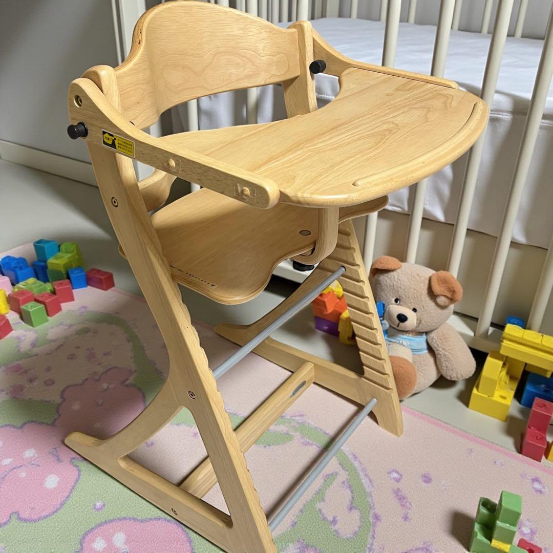 【美品】 すくすくチェアプラス テーブル付　ガード付 1501 NA 大和屋