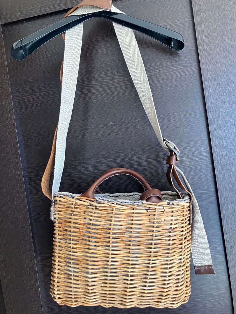 Eワッペン　ebagos ブラウンかごバッグ エバゴス