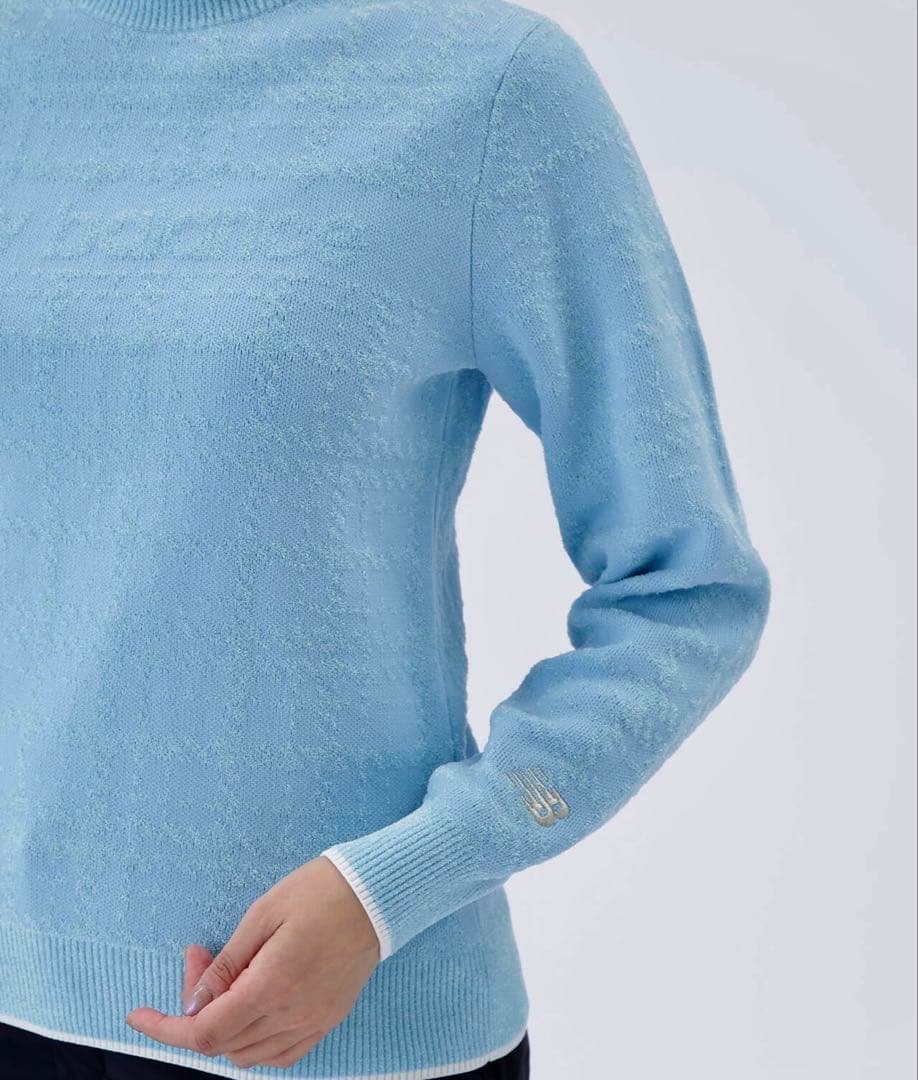 なみき着用☆New Balance Golf グレンチェック柄ハイネックニット