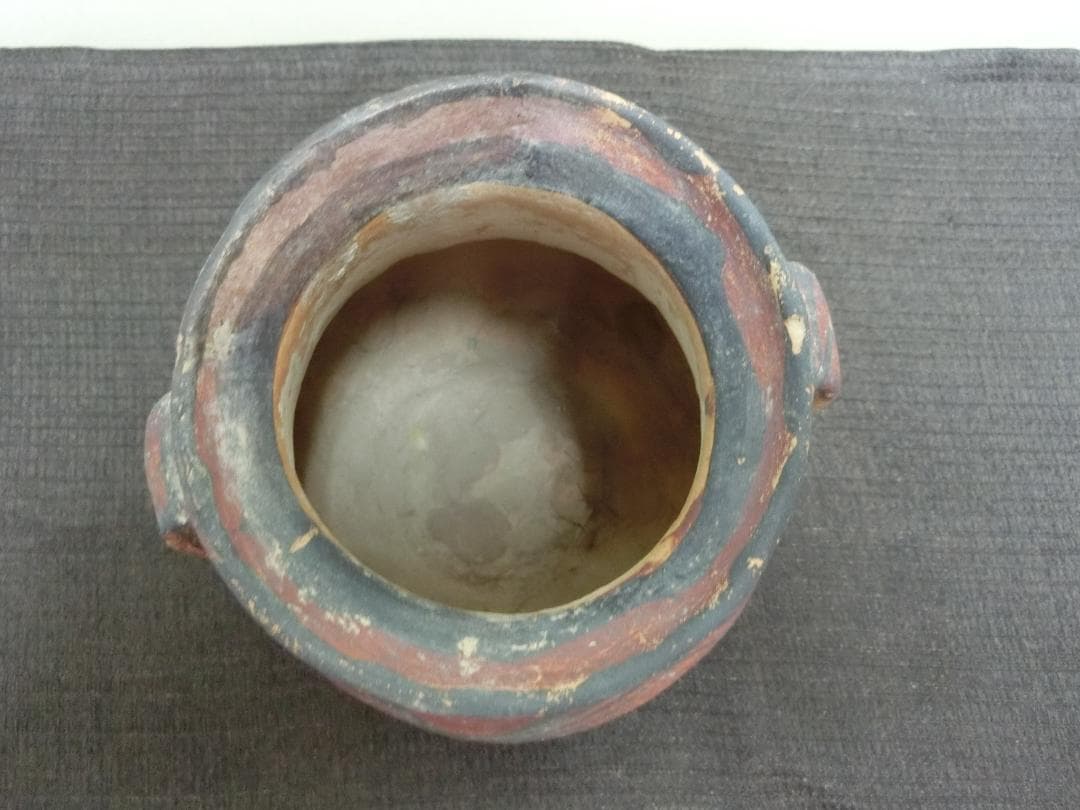 飾って！【アンダーソン　二耳壺　小壺　容器　色彩】★土器　歴史資料　鑑賞オブジェ