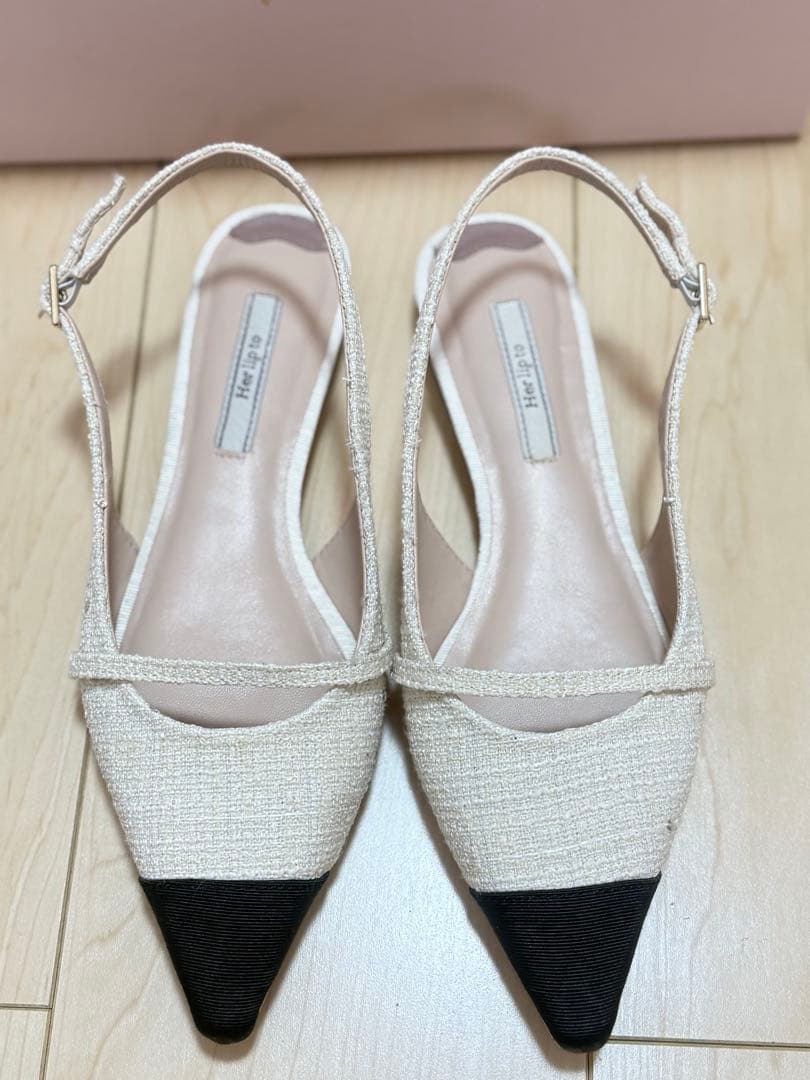 靴 Tweed Slingback Flats Her lip to