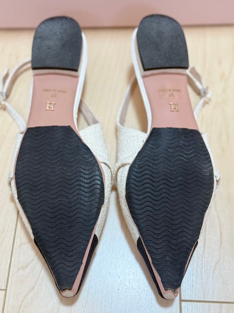 靴 Tweed Slingback Flats Her lip to