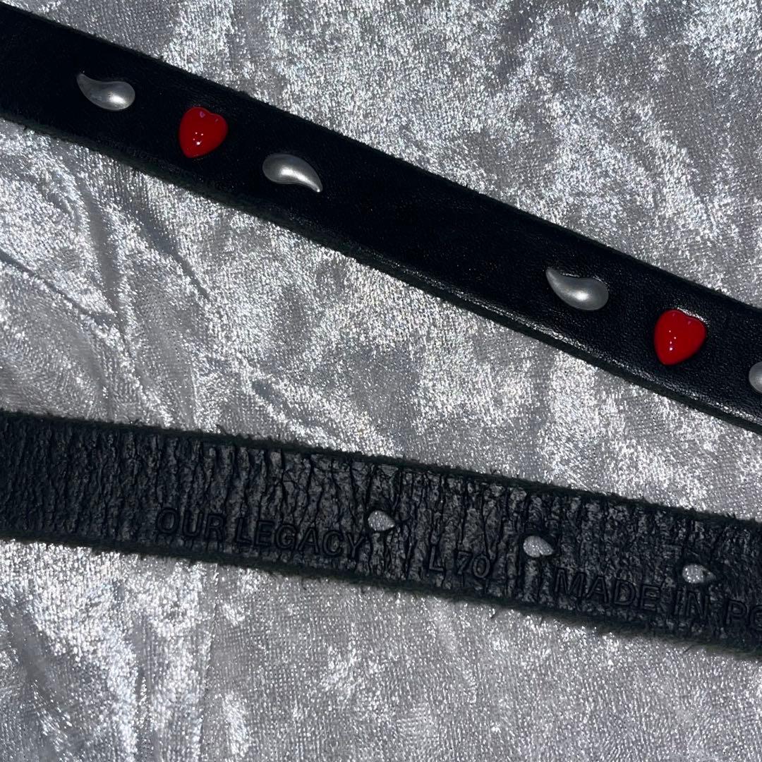 OUR LEGACY 2CM LOVE & TEAR レザー ベルト ハート